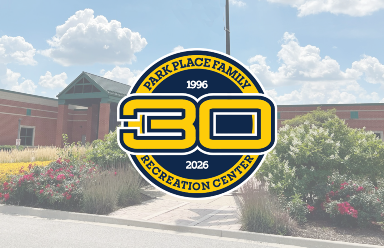 PP 30th logo overlayed on an image of the front of Park Place